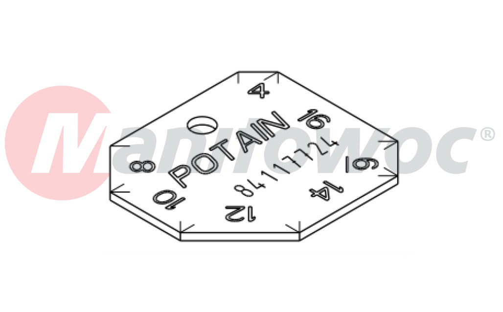 84117724 - "TEMPLATE|WELD BEAD CHECK  A=4 TO A=16"